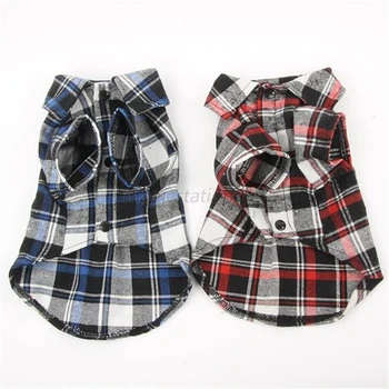 

2019 Best Sale Plaid Dog Clothes Summer Dog Shirts for Small Medium Dogs Pet Clothing Yorkies Chihuahua Clothes