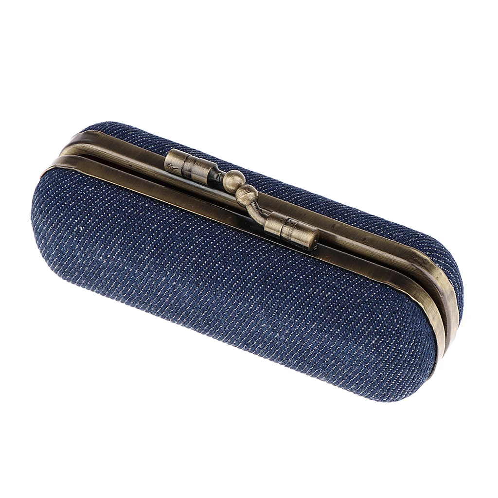 Lipstick Case Holder Box Organizer Bag with Mirror for Ladies Dark Blue