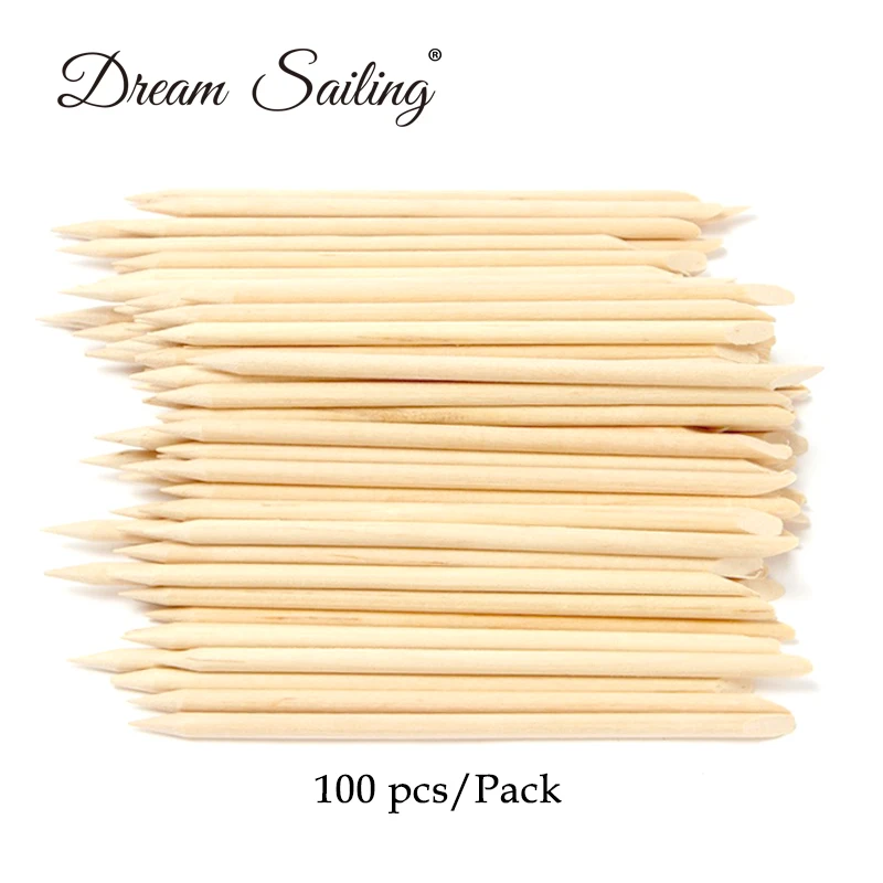 

100 PCS Nail Art Tools Manicure Dotting Tool Wood Sticks Wooden Nail Cleaning Cuticle Pusher Nail Polish Remover Pedicure Care