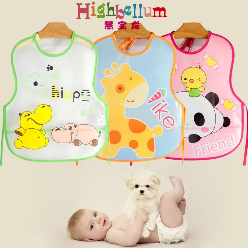 

Cute Cartoon Colorful Baby Bibs Long Sleeve Art Apron Animal Smock Children Bib Burp Clothes Soft Feeding Eat Toddle Waterproof