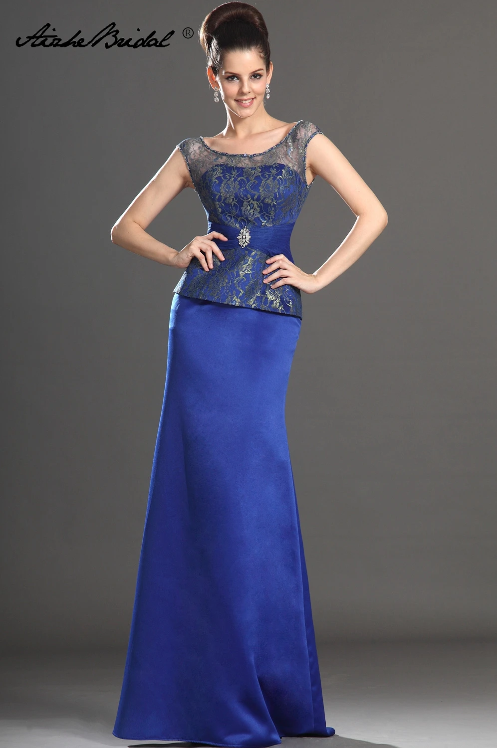 Precioso vestido de satén azul real para madre de la novia, vestido largo  Formal de sirena para mujer - AliExpress Bodas y eventos