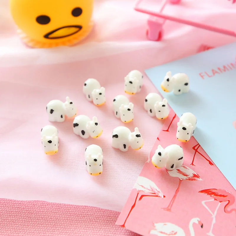 

10 pcs/set cute Home Micro Fairy Garden Miniature Decoration Cartoon Cut Mini Cow Statues Model Action Figure Toys