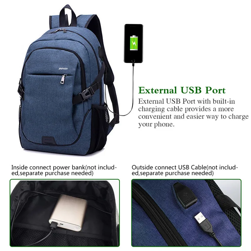 Рюкзак Lammei мужской для ноутбука с Usb зарядкой Модный повседневный стильный