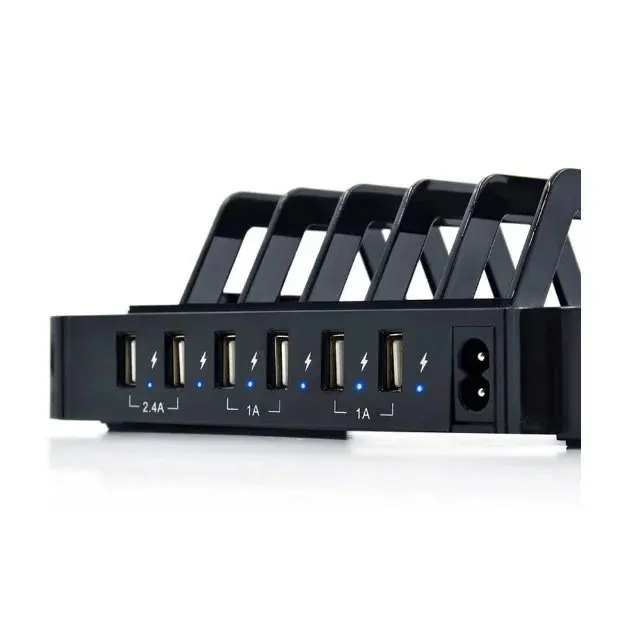 6 портов Мульти USB зарядное устройство концентратор дисплей док станция для
