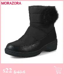 MEMUNIA Fashion Snow boots thick bottom waterproof platform shoes winter boots fur inside mid calf half boots women