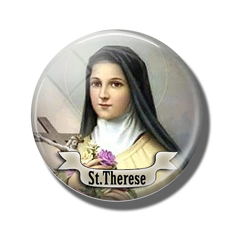 12 шт. St Therese Joseph Jude Майкл Клэр Ассизи Религиозные ювелирные изделия аксессуары DIY кулон Круглый 25 мм стеклянный кабошон