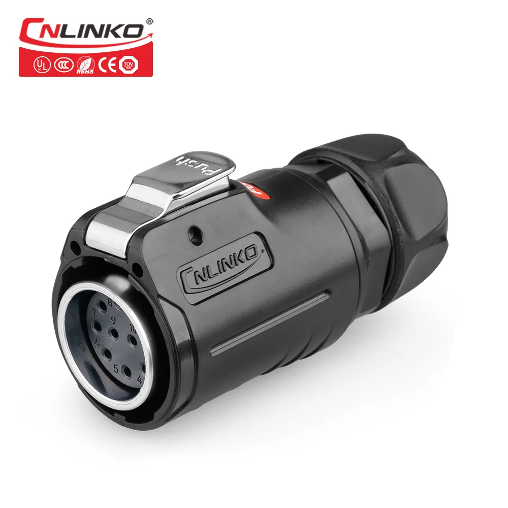 Cnlinko M24 10 контактный разъем питания 10A IP67 водонепроницаемый с сертификацией CE для