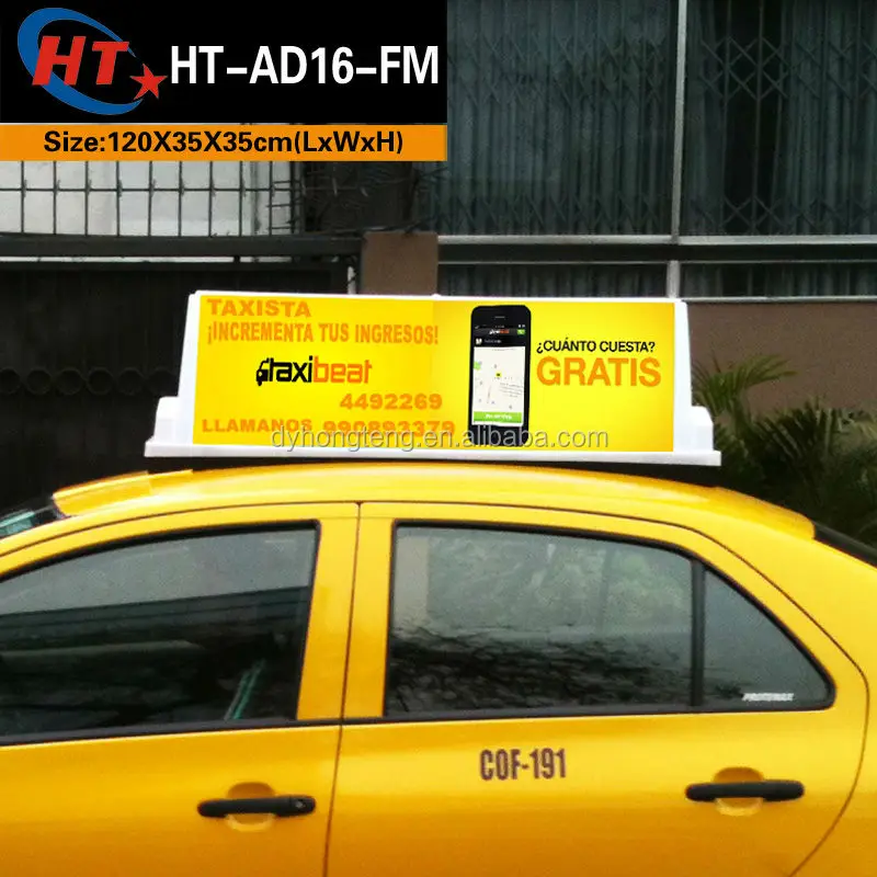Bright advertising light boxes taxi led top roof taxi led display in