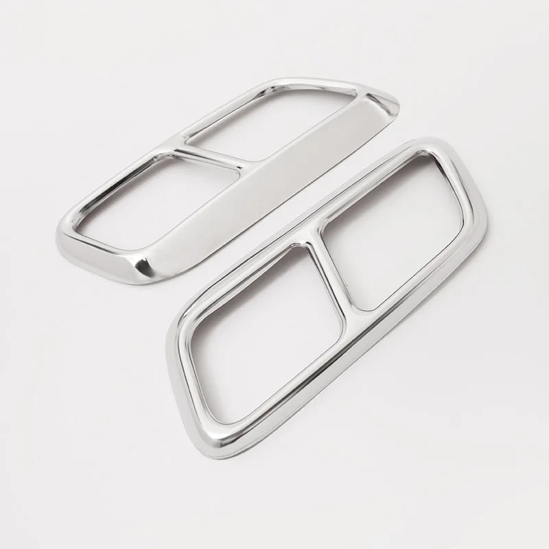 Buy 2 pcs Shiny Silver Chrome Stainless Steel Exhaust Pipe Cover Trim For Range Rover Sport 2018 2019 2020 Year Accessories