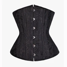 Sexy Lingerie Jacquard Corsets 26 Steel Boned Bustier Lace up Back Waist Trainer Corset Top Underwear Plus Size Corpete Corselet plus size steel boned lace up corset