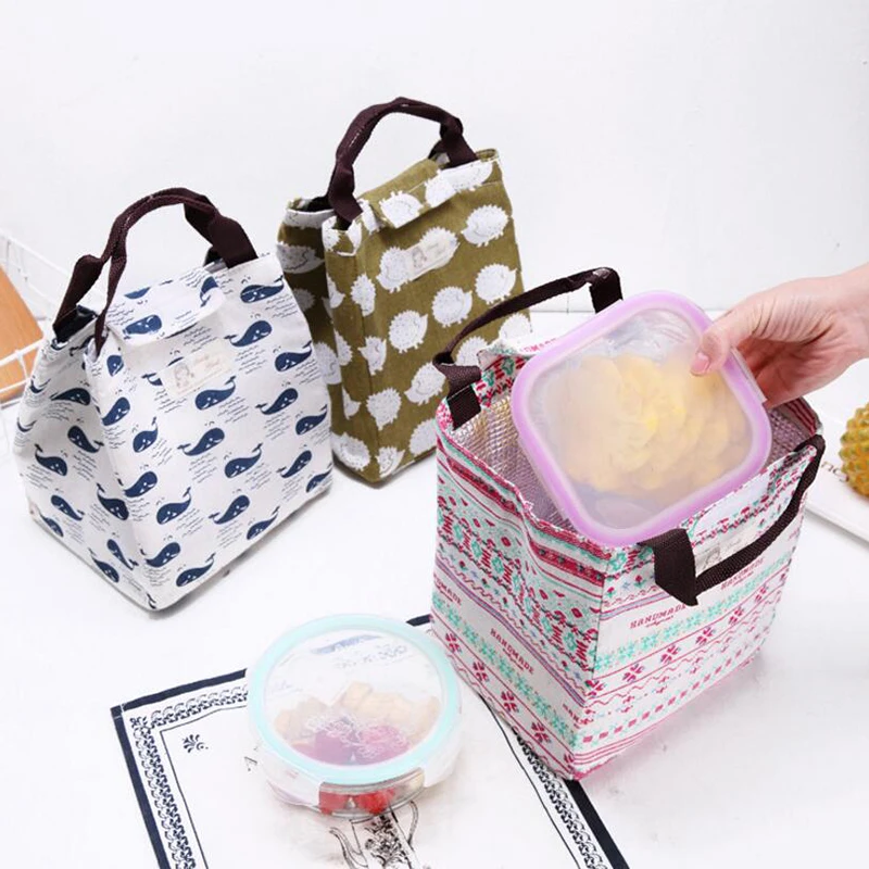 

High Quality New Durable Lunch Bags Cartoon Travel Shopping Big Capacity Lovely Pattern Handbag Portable Waterproof Lunch Bag