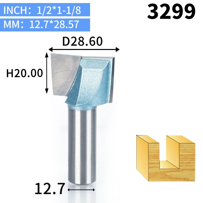 HUHAO 1 шт. 1/" 1/4" хвостовик для очистки нижней части фрезы промышленного класса фрезы для дерева режущие инструменты Деревообрабатывающие инструменты - Длина режущей кромки: 3299