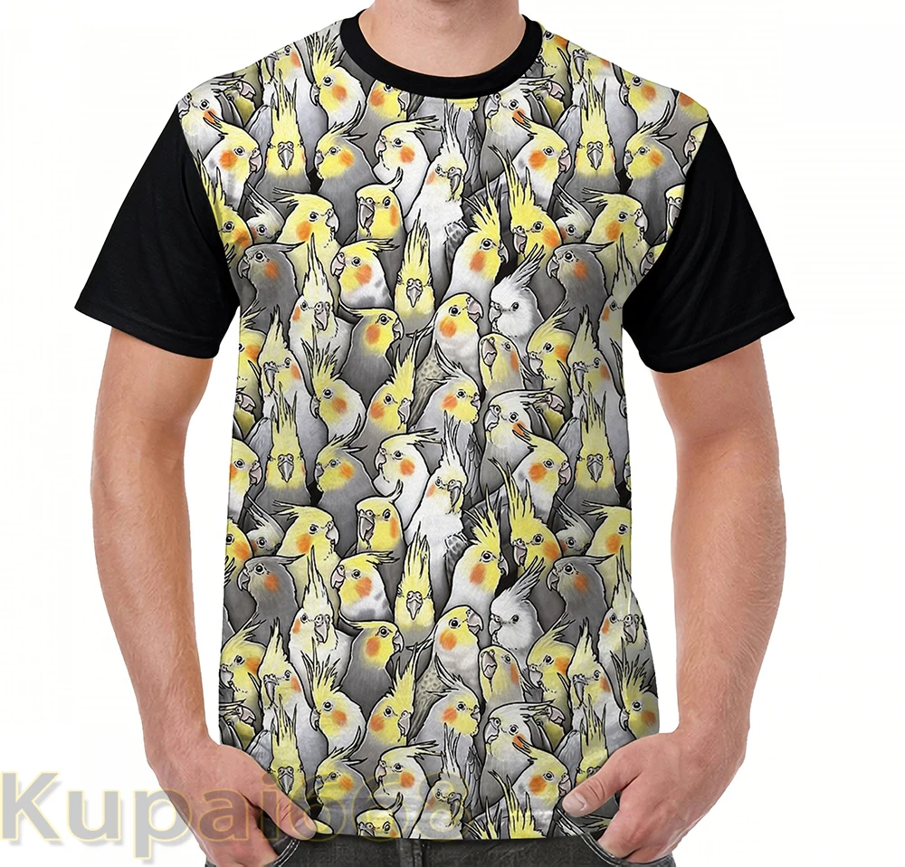 

funny Graphic print t shirt men Tops tees Cockatiels Galore women T-Shirt Short Sleeve Casual tshirts