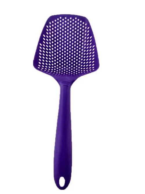 1 шт. 8 цветная посуда для приготовления пищи Лопата Овощной фильтр ложка нейлоновая ложка большой дуршлаг фильтр для супа кухонный инструмент - Цвет: Фиолетовый