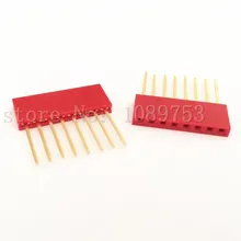 50pcs Red 2.54mm 8P Stackable Long Legs Female Header For Arduino Shield