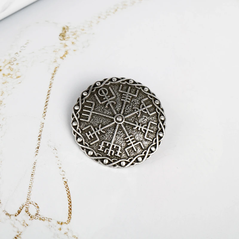 Новая модная булавка для воротника Vegvisir Viking Compass нагрудные булавки винтажная застежка бабочка булавка серебряное ювелирное изделие подарок для женщин и мужчин