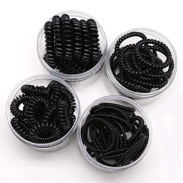 Black 10-30PCS/Lot 3-5CM Telephone Line Hair Ropes Girls Curls Elastic Hair Bands Women Ponytail Holder Tie Gum Hair Accessories 5