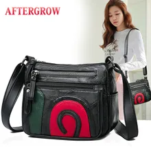 Черная Женская сумка-мессенджер из овечьей кожи, женские сумки через плечо из натуральной кожи, лоскутные женские сумки torebki damskie