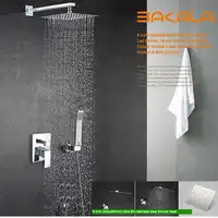 BAKALA 高級 8-10-12-16 インチステンレス鋼浴室のレインシャワー蛇口ヘッドシャワーで設定ハンドシャワーシャワーキット
