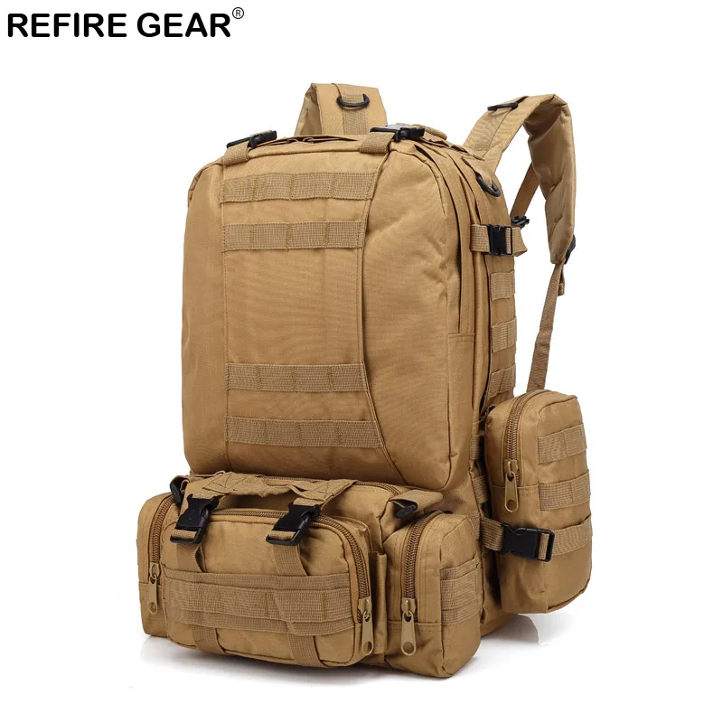 Refire gear Открытый тактический камуфляжный рюкзак Многофункциональный Большой Вместительный рюкзак походный Кемпинг альпинистское снаряжение