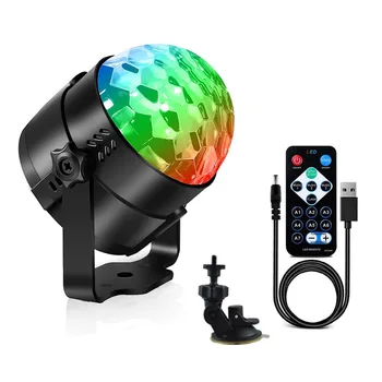 

LED Mini DJ Light 3W Colorful Crystal Magic Ball Disco Light USB Moving Head Stage Light with Remote Control for Halloween
