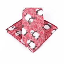 Хлопковый галстук шарф Набор мультфильм печати хлопок галстук набор мужской Фламинго лиса панда животных печати галстук Повседневная мода