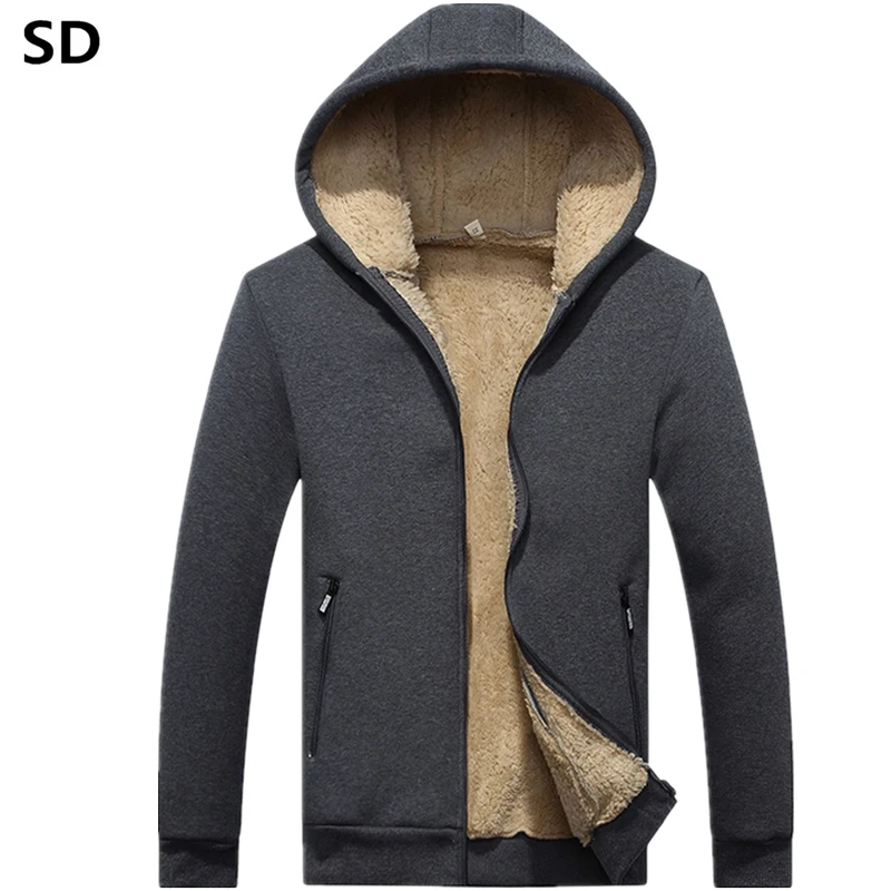 

Hoodies Men 2019 Brand Male Long Sleeve Solid Pullover Thicken Lamb Cashmere Inner Tracksuit Casual Hoodie Coat for Men 1104