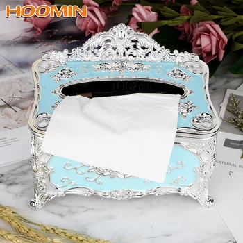 

HOOMIN Elegant Napkin Case Kitchen Organization Luxury European Home Organizer Tissue Box Paper Holder Hotel Decors Home Storage