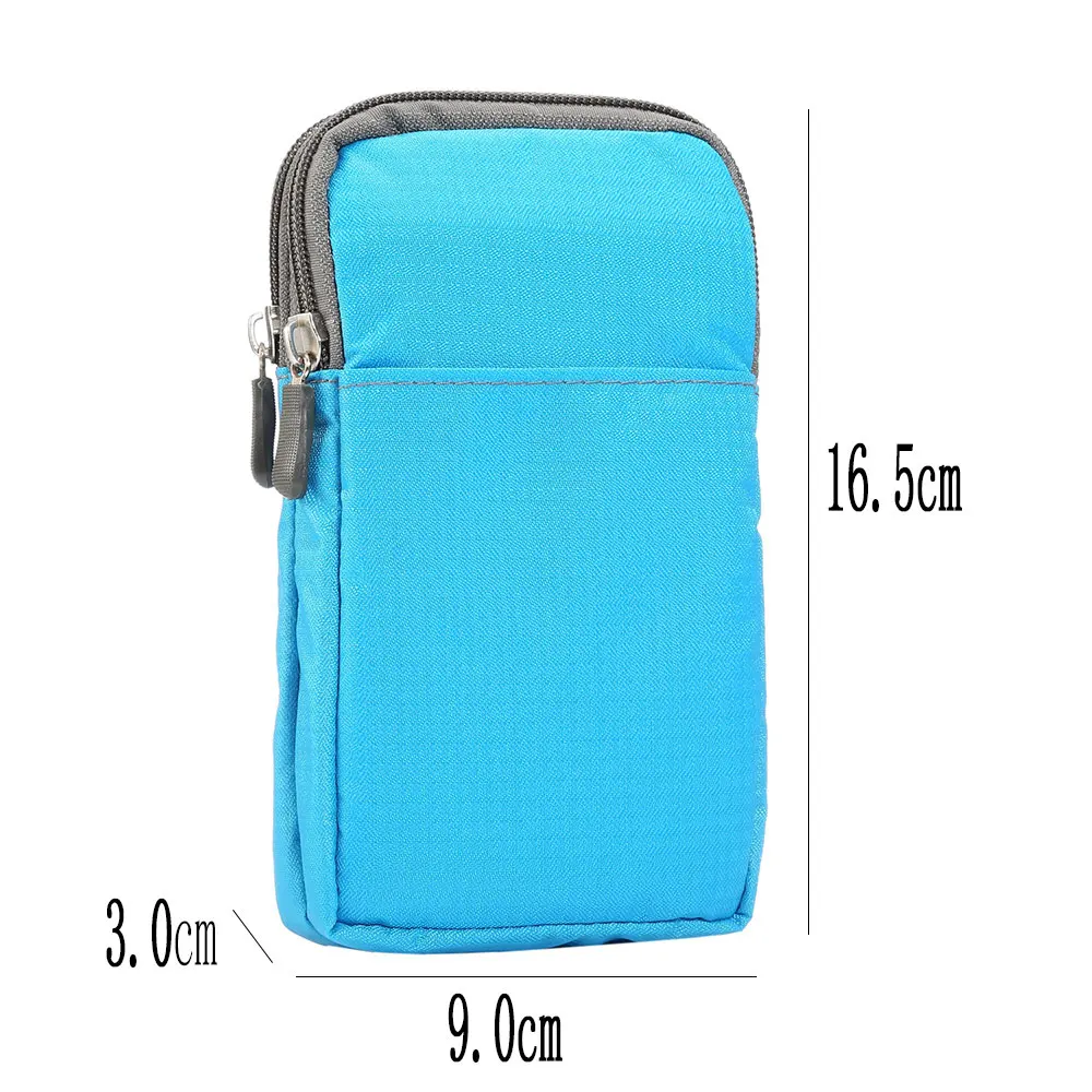 Кошелек, сумка для мобильного телефона, уличный армейский чехол, застежка-липучка, поясная сумка для iPhone 6S 7 Plus, для sony, для huawei mate 9, Honor 8 - Цвет: Небесно-голубой