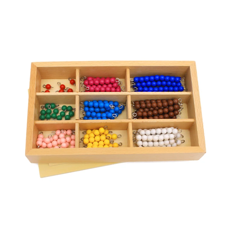 Kids Toys Montessori Materials Educational Wooden Toy Colorful Checker Board Beads Math Toys Early Childhood Preschool Training 3