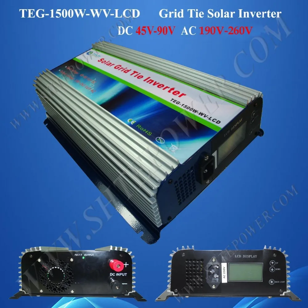 

LCD display 1500w grid tie power Inverter , 45v-90v dc to ac solar panel Inverter
