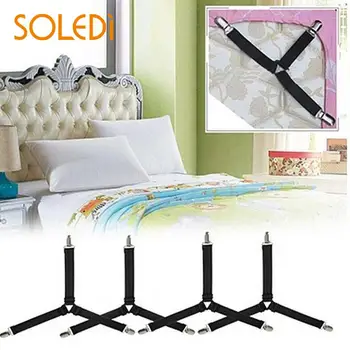 

4Pcs/Set Bed Mattress Cushion Bed Sheet Clips Nylon Elastic Rope Home Supply Straps Holder Grippers Sheet Clip for Home Portable