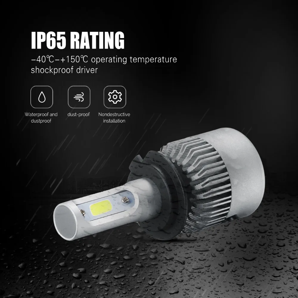 Oslamp H7 светодиодный фары лампы COB 72 Вт 8000lm 12 v 24 v авто фары автомобиля лампочки светодиодный фары для PEUGEOT 206 206CC 408 307