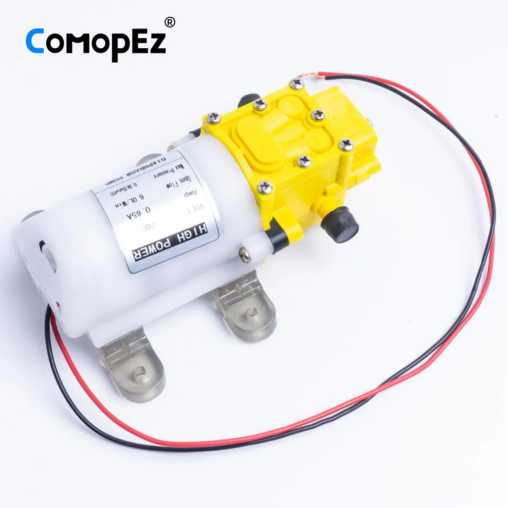 

High Quality 5L/Min DC12V 2.5A Diaphragm Water Pump Small Safe High Pressure Self Priming Pump 0.8Mpa