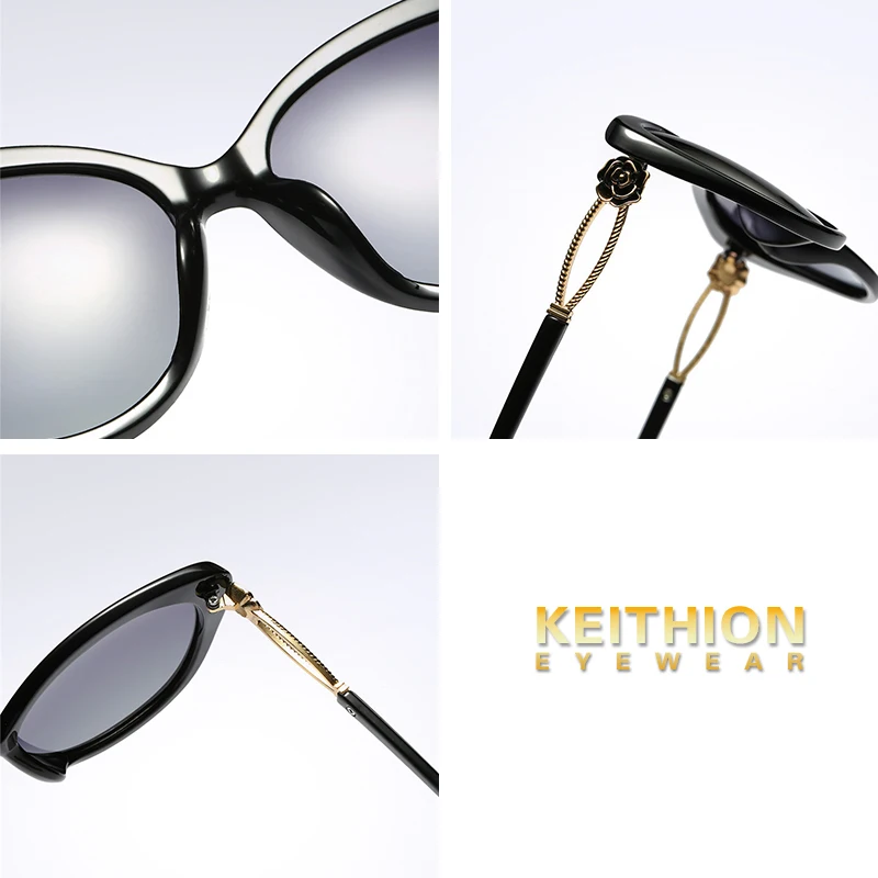 KEITHION Brand Design New Cat Eye Sunglasses Women Fashion Small Polarized Sunglasses Metal Legs Shades UV400 Eyewear