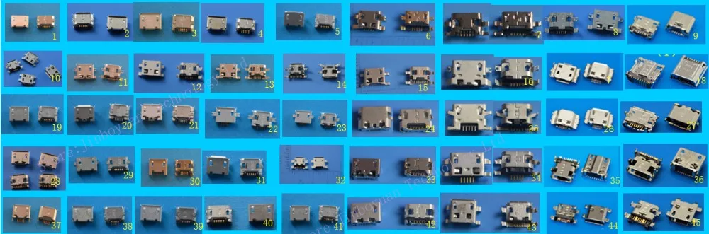 45 моделей микро USB 5Pin jack Хвостовая розетка мини Usb разъем порт sockect для Samsung Lenovo Huawei
