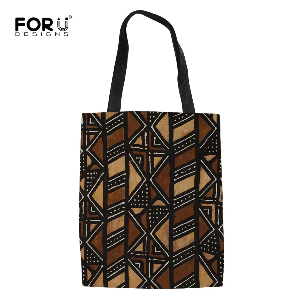 Us 8 83 48 Off Forudesigns Women Handbags Canvas Tote Bags Reusable Cotton Grocery Ping Bag Eco Foldable South African Retro Pattern In