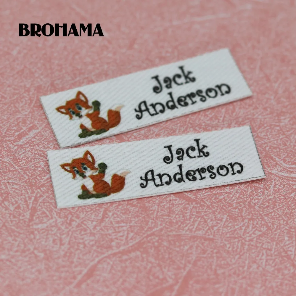

120 pieces Custom logo labels, Name iron on label, Custom Clothing tags, Organic Cotton Labels