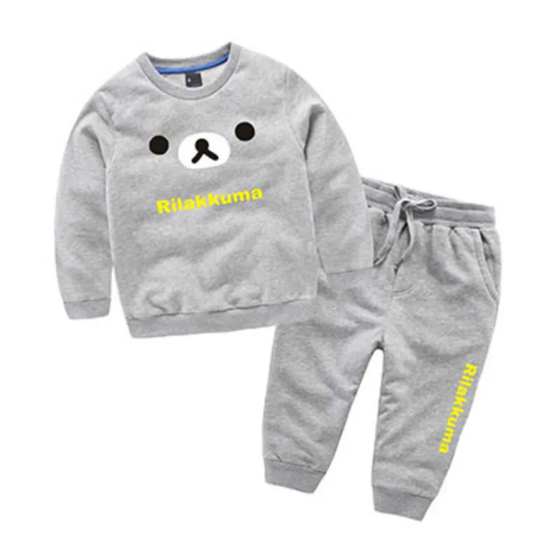 

Boys Bear Pattern Clothing sets Sweat suits Spring Outfits Jersey Sports Hip hop Clothes for Kid Chinese Manufactory 3 4 5 6 7 T