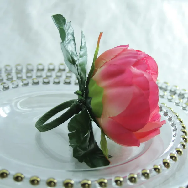 qn19021901 ручной работы шелковые кольцо-цветок для салфетки Свадебные украшения держатель для салфеток много цветов 12 шт