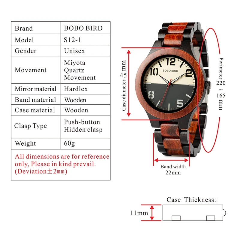 Zegarek meski BOBOBIRD мужские деревянные часы с металлической этикеткой двухцветные дизайнерские клен деревянные кварцевые наручные часы Прямая поставка индивидуальные подарки C-S12