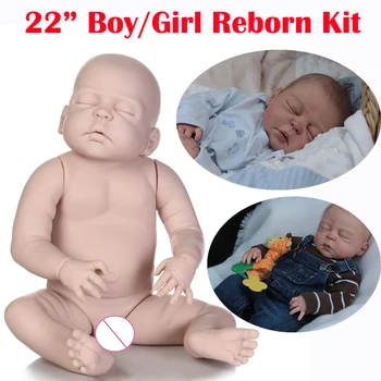 

55cm/22'' Alive Baby Toddler Dolls Realistic Soft Silicone Reborn Doll Kit boy/girl reborn kits DIY toddlers kits for sale