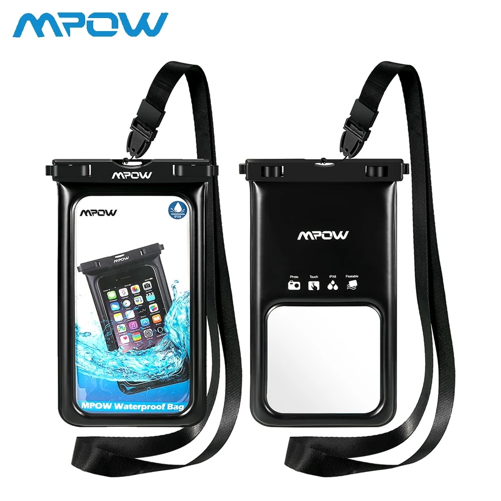 

2pcs Mpow EVA IPX8 Waterproof Floating Phone Underwater Case Phone Bags Dust-proof 4-6 inch With Card Key Pocket For iPhone