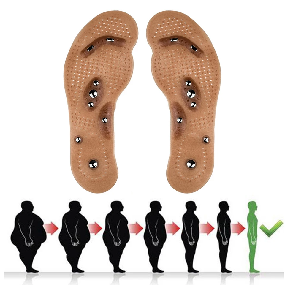8 Magnets Health Massage Magnetic Therapy Slimming Insoles Foot Acupuncture Point Massage Cushion Release For Body Fitness Relax