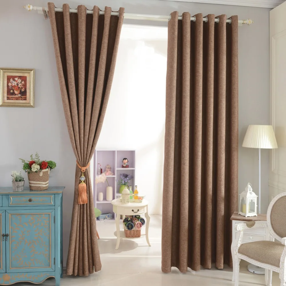 Blackout curtains faux linen window drapes blackout curtain full shade