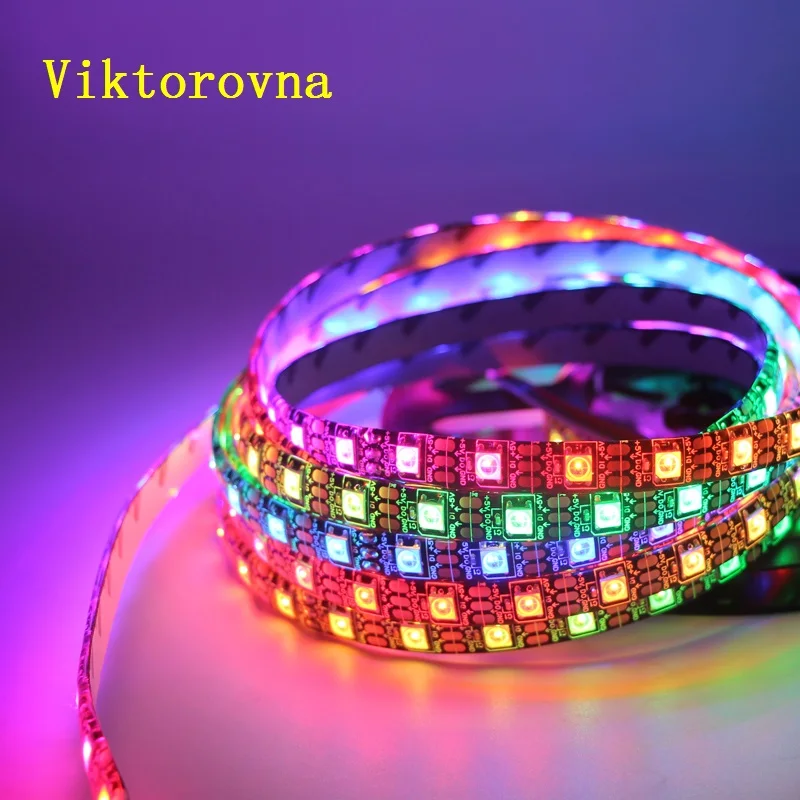 RGB WS2812 Светодиодная лента 50 см 1 м 2 3 5 полноцветная 15 30 144 светодиодов постоянного