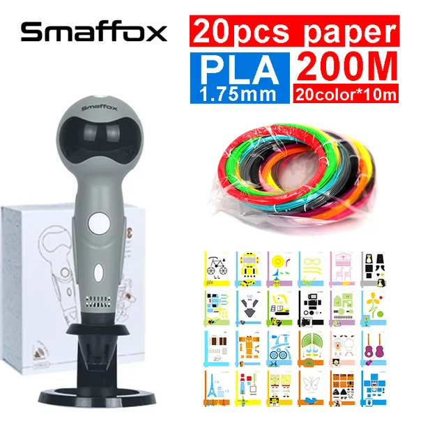 Special Offers Newest 3D printing pen, 20pcs paper model,LED display,robot shape,Voice prompt,LED screen,with 20color*10m 1.75mm PLA filament ,