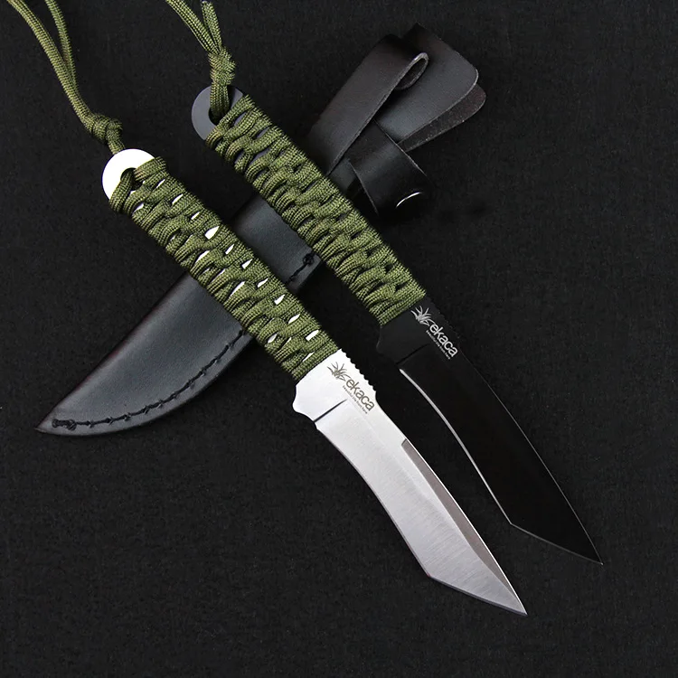 

Fixed Blade knife hunting knife field survival knives multi-function survival tool collection nylon handle with Leather case
