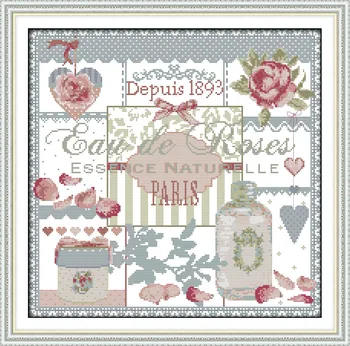 

Pink Roses(3) Pattern Counted DMC Cross Stitch DIY 11CT 14CT Chinese Cross-Stitch Kit Handmade Home Decor Embroidery Needlework