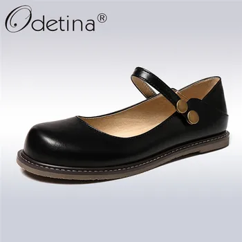 

Odetina Spring Summer Mary Janes Shoes For Women Round Toe Comfatble Women Flats Fashion Girl Two Ways Wearing Shoes Big Size 43